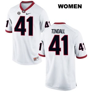 Women's Georgia Bulldogs NCAA #41 Channing Tindall Nike Stitched White Authentic College Football Jersey IXI0554OM